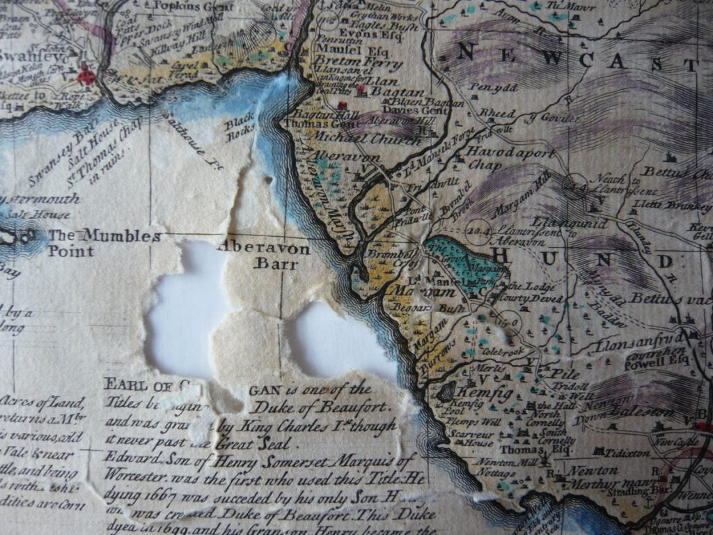 Paper conservation, paper repair, fine art restoration, map restoration