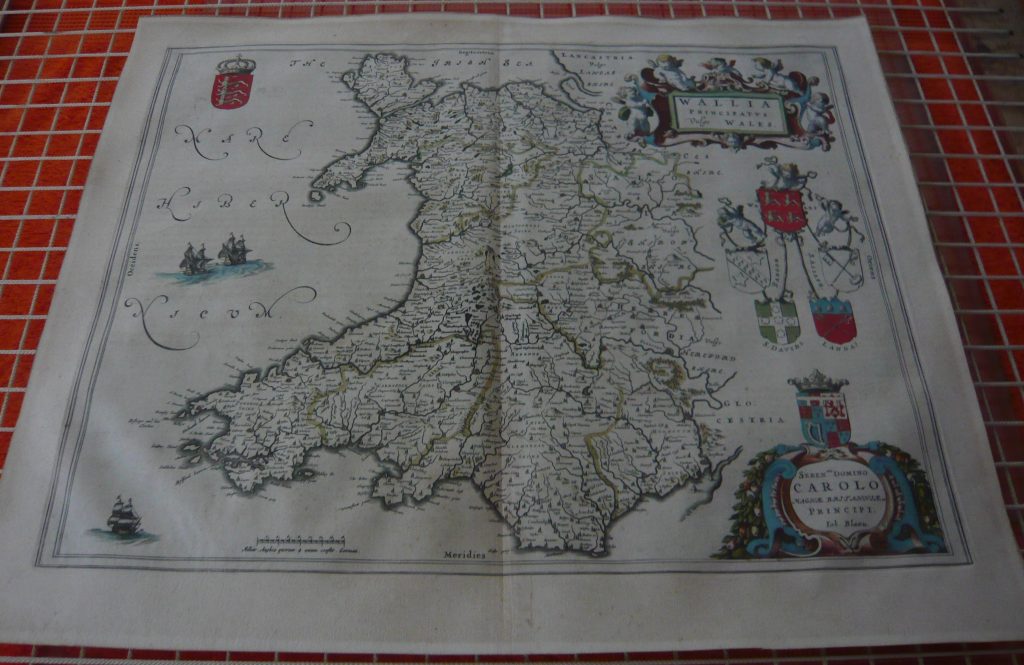 Photograph of the map after treatment and with the stains gone