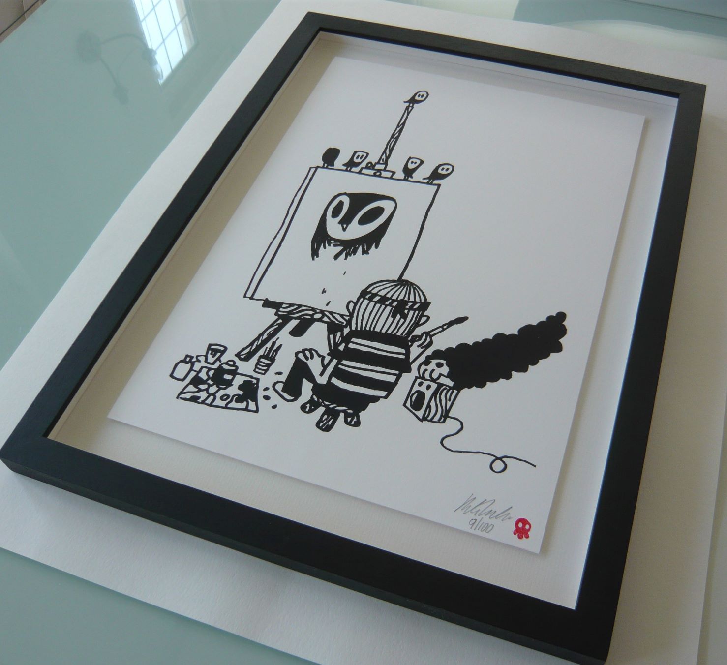 The finished print, framed